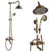 Antique Brass 8-Inch Rainfall Shower System with Hand Shower &
