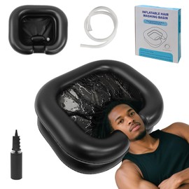 RxylveTC Multi‑Purpose Inflatable Hair‑Washing Basin – Home & Bedside Shampoo Bowl for Pregnant, Elderly Care & Disabled with Neck Pillow Support & Quick‑Drain Valve