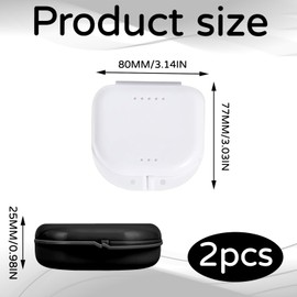 Pack of 2 Braces Box, Dental Box, Dental Box, Dental Box, Dental Box, Dental Box, Dental Box for Storing Retainers, Retainer Case, Black & White