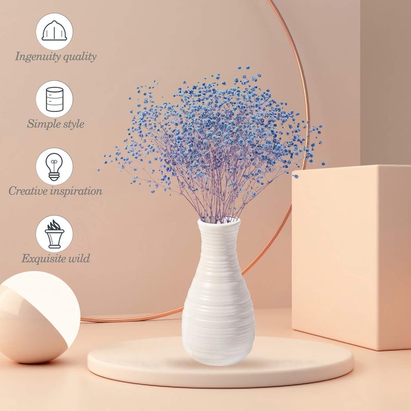 Unbreakable Vase for Flowers, Ceramic Look Plastic Vase for Home