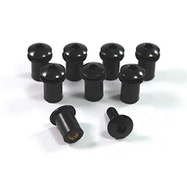 Speedy Fasteners Black Aluminium Motorcycle Wind Screen Windshield Bolts Washers & Wellnuts 8 Piece Kit