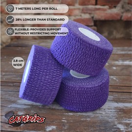 CATGRIPS Grip Tape, Thumb Tape, EAB Tape for Fitness, Weightlifting Tape, Lifting Tape, Gym Tape, Thumbtape (Purple, 3 Rolls x 1.5 in)