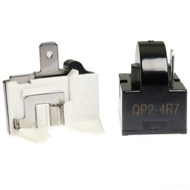 ToToT 1pcs QP-02-4.7 PTC Refrigerator Start Relay 1 Pin Coolers Compressor Starter 4.7 ohm with 1pcs Refrigerator Overload Protector 1/2HP