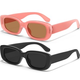 AWGSEE Retro Rectangle Kids Sunglasses 90’s Vintage Fashion Narrow Square Frame Glasses Shades for Girls Boys UV Protection