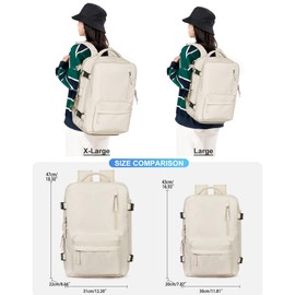 VGCUB Large Travel Backpack Bag for Women Men,Carry on Backpack,17 Inch Laptop Business Work Waterproof Backpack with Laptop Compartment,Person Item Flight Approved,Mochila de Viaje,White Large