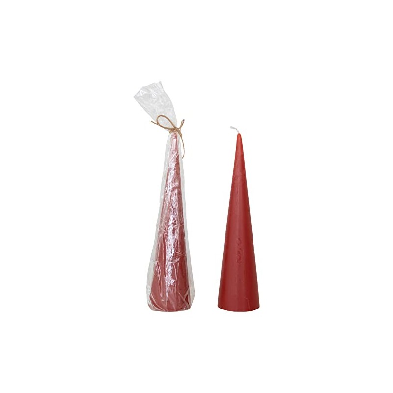Creative Co-Op Unscented Tree Shaped Candle, Holly Berry Red