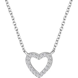 Collar de Corazón para Mujer en Plata de Ley 925 – Regalo para Esposa, Novia, Mamá, Hija, Hermana, Amiga, Cumpleaños, San Valentín, Día de las Madres, Aniversario – Incluye Empaque – Recibe Listo para Regalar