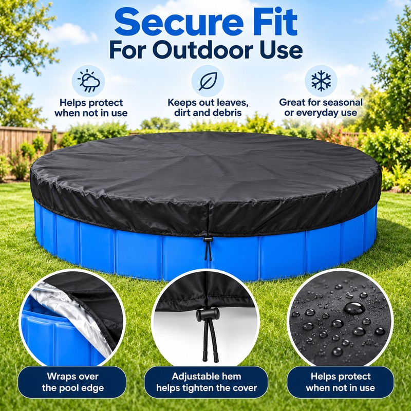 Round Above Ground Pool Cover 4-15FT, Waterproof Swimming Pool Blanket