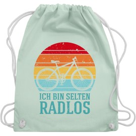 Turnbeutel Rucksack - Radsport - Taschen - Ich bin selten radlos Fahrrad Spruch lustig I Radfahrer Geschenke Rennrad I Lustige Fahrrad Geschenke für Mountainbiker I Rad Geschenk für Fahrradfahrer