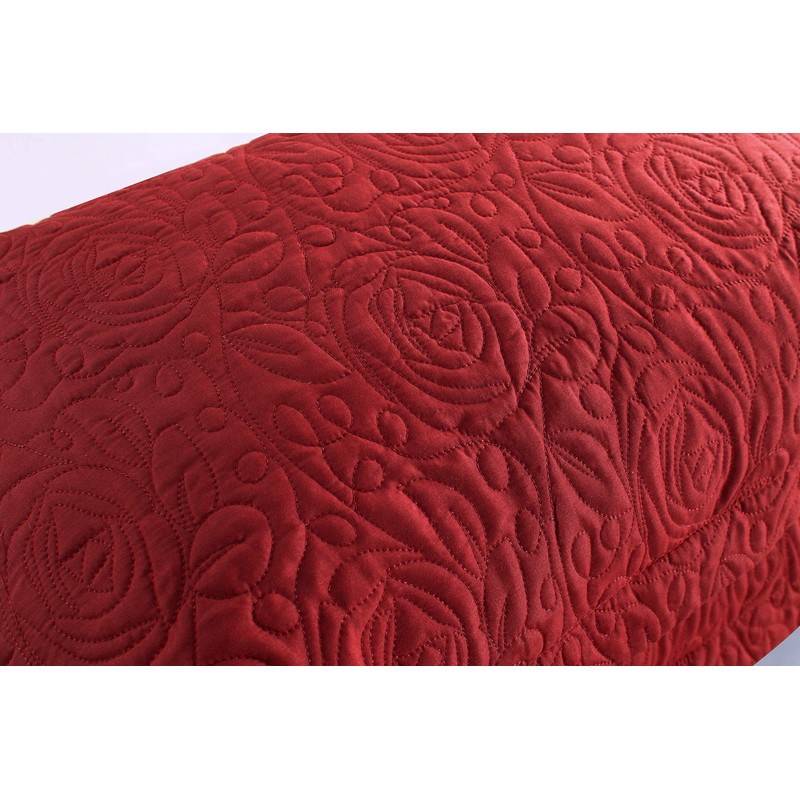 MarCielo 2-Piece Embroidered Pillow Shams, King Decorative Microfiber Pillow Shams