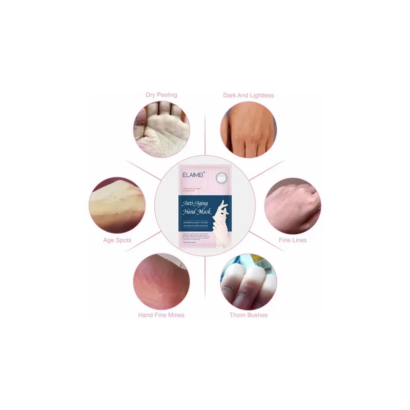 Mascarilla Guantes Manos Colágeno Hidratante Vitamina E 1par