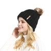 GanJingRen Women's Faux Fur Pompoms Lined Thick Knitted Warm Winter
