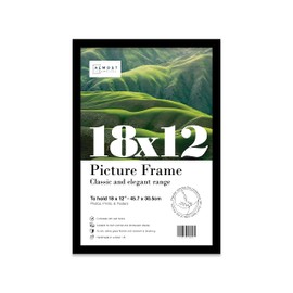 18x12 Inch Black Photo Frame Wall Mountable Picture Frame Standard Photograph Size, 18" X 12" (46 X 31cm)