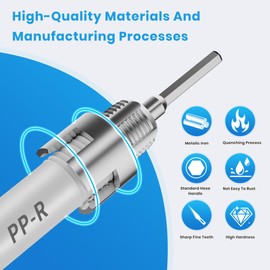 2Pcs Pipe Threading Tool, Integrated Internal & External Pipe Threading Tool, 1/2" and 3/4" PVC Pipe Threader, Electric Drill Compatible Dual-Function 2 in 1 Plastic PVC Pipe Threading Tool, Primary