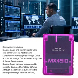 MX4SIO (Speichererweiterung für SIO) SIO2SD SD-Kartenadapter für PS2, für PS2 Speicherkarte SD-Adapter Speicherkarte an Einen Speicherkartenadapter(Lila)