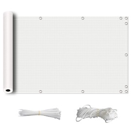 ZQXFZ Veranda Shades, Waterproof, 39.4 x 78.7 inches (100 x 200 cm), Good Blindfold Function, High Light Shade, Suitable for Sun Protection, Comes with Accessories for Easy Installation, Shade -White.