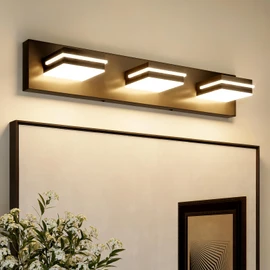 VOLISUN 5CCT Bathroom Light Fixtures Over Mirror, Dimmable, 360°Rotatable Head, 24 inch, 3 Light Bathroom Vanity Light Fixtures, Black LED Vanity Lights for Bathrooms-ETL Certificated