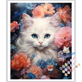 Paint by Numbers Adult, DIY Cat Paint by Numbers Adult, Paint by Numbers Set for Gift and Home Decoration, 40 x 50 cm, Without Frame