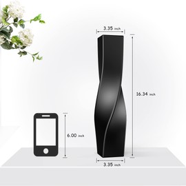 Tall Vase On Floor, 16.34" Twisted Geometric Flower Vase for Home, Living Room, Flower Centerpieces, Shelf, Table, Decor, Creative Unique Decorative Vases