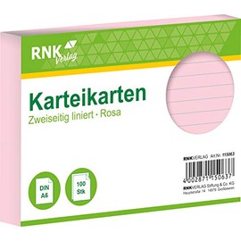 RNK 115063 Index Cards A6 Pack of 100 Pink