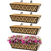 4 Pack 24 Inch Window Boxes Planters for Outdoor Plants