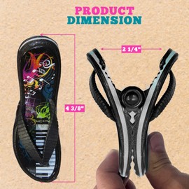 PERFORMORE Flip Flop Beach Towel Clips, 2 Pack, Portable Towel Holder Clips, Secure Clips for Beach Chairs Deck Patio Pool Boat Cruise Lounge Chair Accessories (Blue Strap)