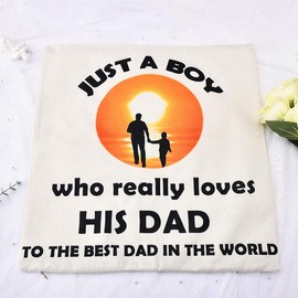 Love Decorative Throw Pillow Cover for Dad Daddy Quote Print Pillowcase for Father Bonus Dad Christmas Birthday Gifts for Papa Home Family Decor 18x18 Cushion Hug Pillow Case Cover