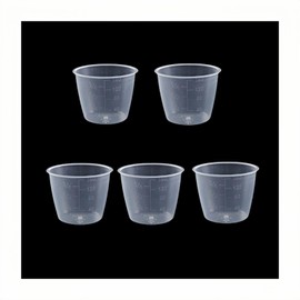 5-Pack 160ml Transparent Rice Measuring Cups | Clear ML/Cup Markings | Multi-Purpose Dry & Liquid Ingredient Cups | Stackable Food-Grade PP Kitchen Utensils for Cooking, Baking & Daily Use