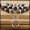 White Fang AZ089 Men's Necklace, Leather, Leather Cord, Equari, Retro