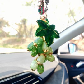 Simulation Grape String Rear View Mirror Accessories, Colorful Hanging Ornament for Car Mirror, Pretty Scent Car Accessories for Women Interior