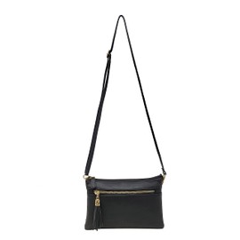 Women's Lightweight Multi Compartment Wristlet Clutch Wallet Crossbody Bag - (WU021-BLACK)