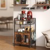 Hencawima Coffee Bar Cabinet, 3 Tier Coffee Station Table on