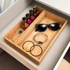 Drawer Organizer Bamboo Storage Box - Kitchen Bathroom Desk Wood