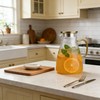 Glass Pitcher with Lid, 68 oz/2L Large Capacity, Textured Design