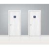 GOOD STUFF Blue Square Bathroom Sign with White Icon, Cute