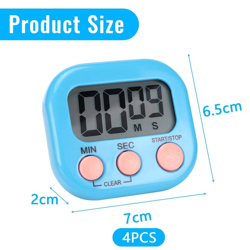 Kasanni Set of 4 Kitchen Timer Digital Egg Timer Digital
