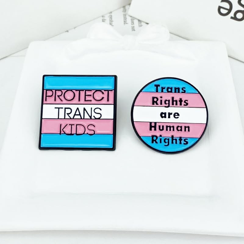 Support Trans Rights Enamel Pins - Protects Trans Kids and