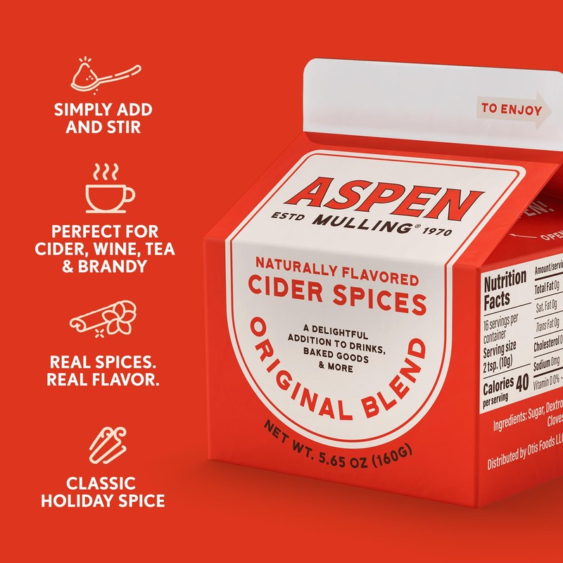 Aspen Mulling Cider Spices Original Blend. Cinnamon, Nutmeg, & Clove.