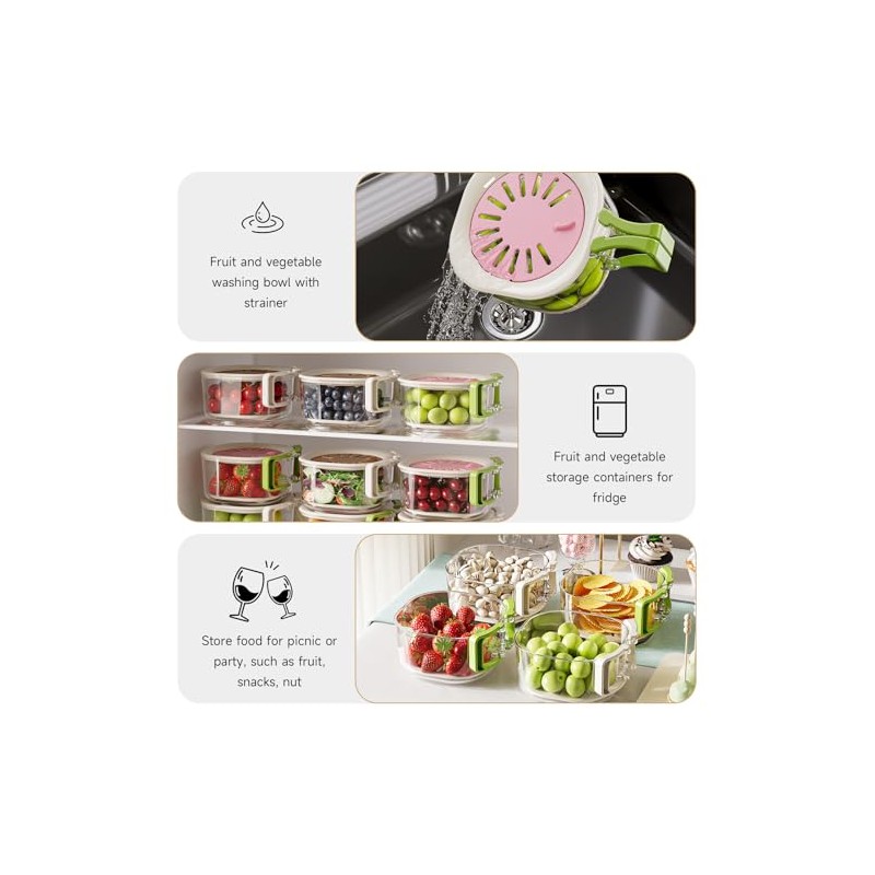 Multifunctional Fruit and Vegetable Washing Bowl with Strainer