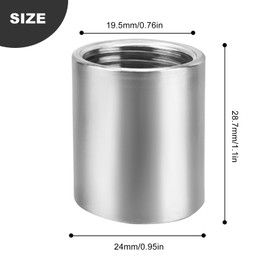 JANDH Stainless Steel Straight Connector, Pack of 5, 1/2 Inch Female Pipe Fittings, Straight Thread Connection, Rustproof and Durable, Suitable for Pipe Fittings