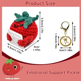 FANCYWUXI Positive Potato Pocket Hug, Funny Knitted Potato with Key Ring, Mini Plush Figures, Positive Potato Doll, Gift for Friend, red