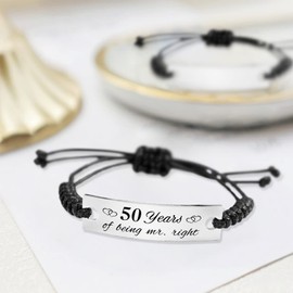 SOUSYOKYO 50 Years Anniversary Bracelet Gifts for Couples, 50th Wedding Anniversary Jewelry Gift for Her Women Him Men
