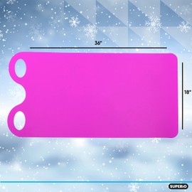 Superio Snow Slider Mat, Flexible Snow Sled Flying Carpet, Roll up Sleds for Kids 36" Lightweight Plastic Snowboard Sled-2 Pack (Pink)