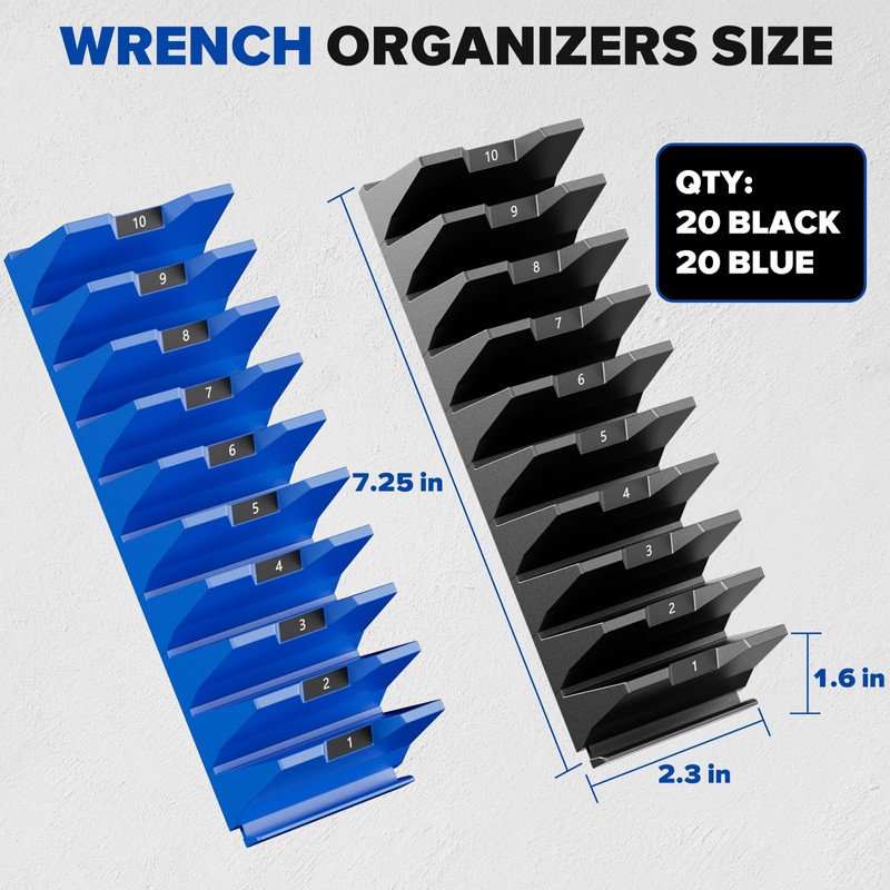 40PCS Modular Wrench Organizer - Wrench Tool Organizers for Tool
