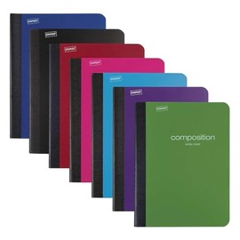 STAPLES 2072489 Poly Composition Notebook 9.75-Inch x 7.5-Inch Wide Ruled 70 Sh. Asst 24/CT