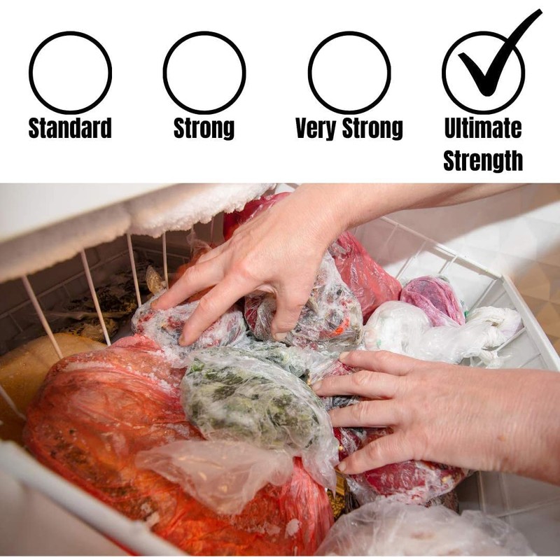 Tidyz 25 Large Freezer Bags. RESEALABLE Zip Slide. 23cm x