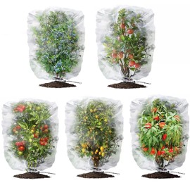 PORPAN 5 Packs Netting for Garden Protection, 2.6 FTx 3.9 FT Garden Mesh Nettings with Drawstrings, Garden Netting Pest Barrier, Bird Nettings for Garden, Fruit Tree Netting for Tomato Plants