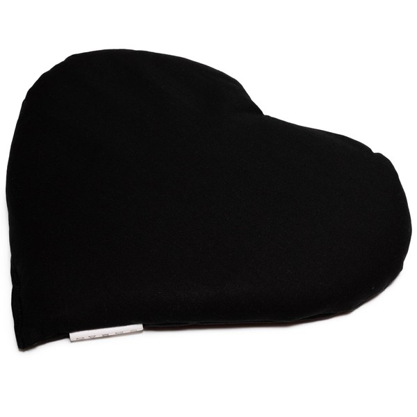 Organic Spelt Cushion Heart Approx. 30 x 25 cm – Black – Heat Cushion – Grain Cushion – A Charming Gift – Heart Cushion