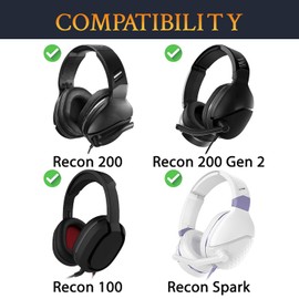 SOULWIT Earpads Replacement for Turtle Beach Recon 100/200/200 Gen2/Spark Gaming Headphones, Ear Pads Cushions with Softer Protein Leather, High-Density Foam - White