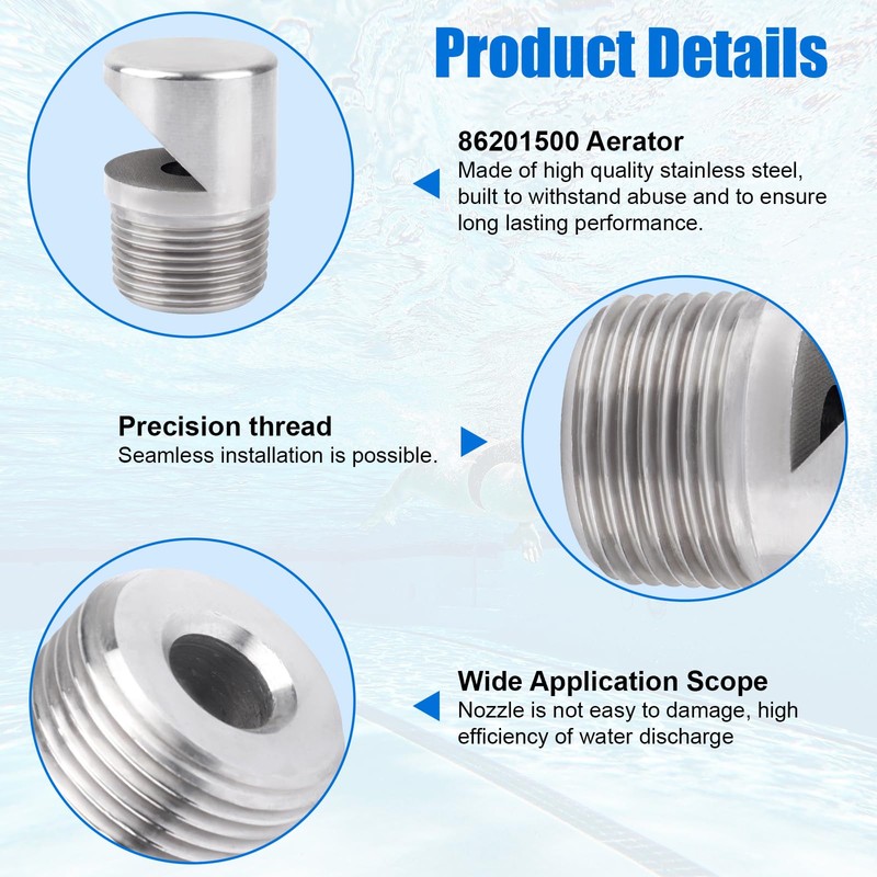 Stainless Steel Pool Aerator Nozzle - Compatible with 3/4 inch